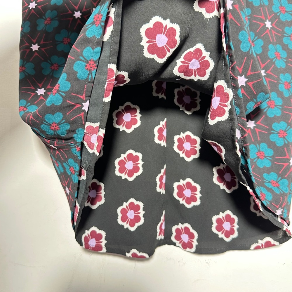 FLAW Womens reversible Black Floral Print Halter Neck Sleeveless Tank Top Size M - Picture 5 of 7